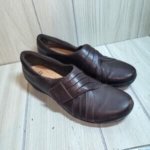 Clarks Womens Brown Leather Comfort Shoes Clogs Size 10 Fairy Grunge Witchy